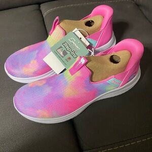 Skechers Kids' Pink and Rainbow Slip-On Sneakers